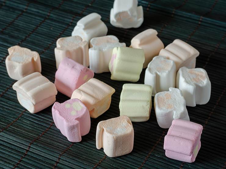 Lots of colorful marshmallows