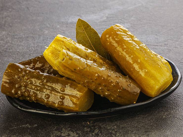 Salted pickles on a plate