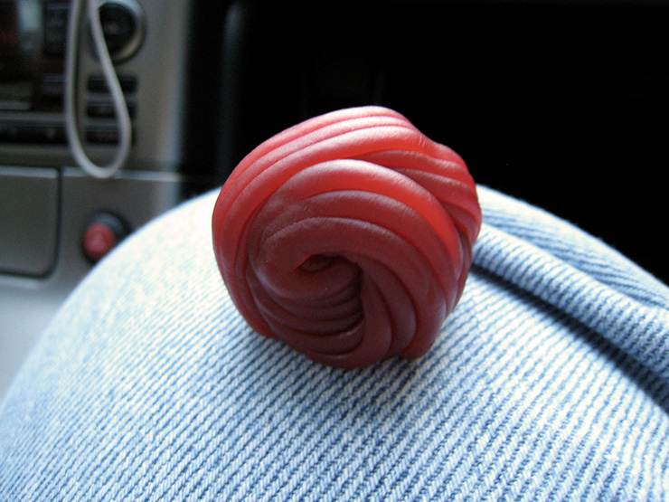 Twizzlers twist rolled into a round ball